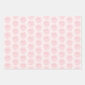 Roze linten strik bruidsdouche inpakpapier vel (Voorkant 2)