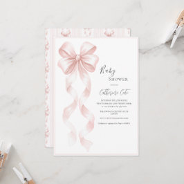 Roze linten & strikken Elegante baby Kaart