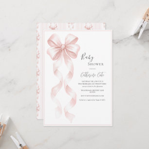 Roze linten & strikken Elegante baby Kaart