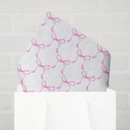 Roze linten strikken tissuepapier