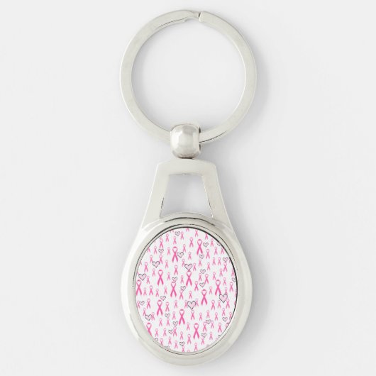 Roze linten van liefde en zorg_ sleutelhanger (Voorkant)