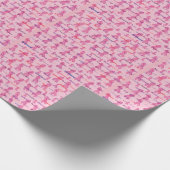 Roze linten voor kankerondersteuning cadeaupapier (Hoek)