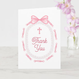 Roze lintframe Heilige Kruis religieuze dank je we Kaart