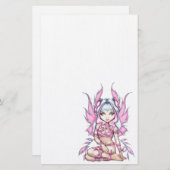 "Roze linthaar" Briefpapier (Voorkant / Achterkant)