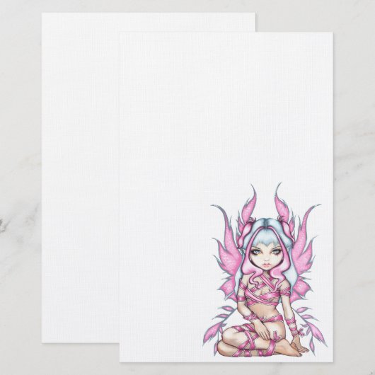 "Roze linthaar" Briefpapier (Voorkant / Achterkant)