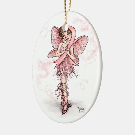 Roze linthaar keramisch ornament (Links)