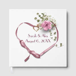 Roze linthart met Roos Gastenboek