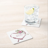 Roze linthart met Roos Kartonnen Onderzetters (Insitu)