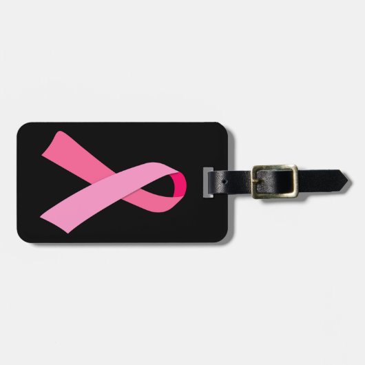 Roze lintje bagagelabel (Voorkant horizontaal)