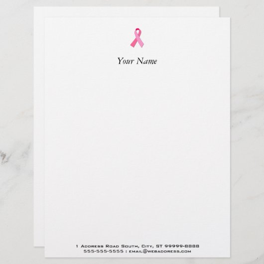 Roze lintje briefhoofd sjabloon (Voorkant / Achterkant)