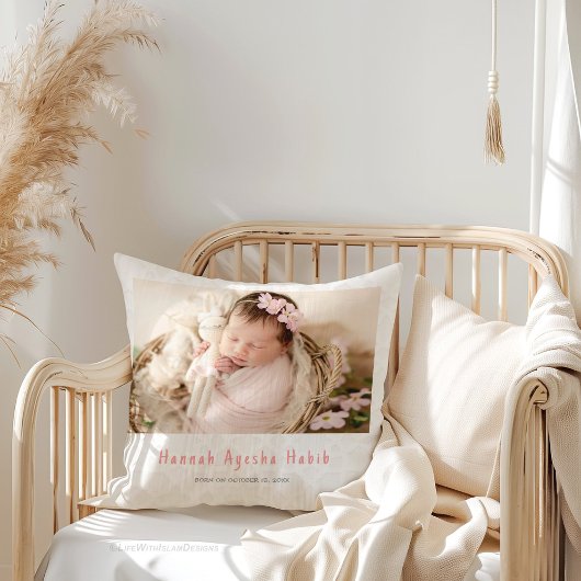 Roze lintje foto kussen