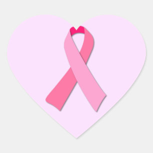 Roze lintje hart sticker