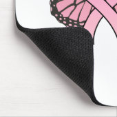Roze lintje Heart Butterfly Mousepad Muismat (Hoek)