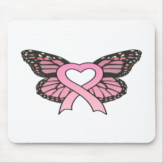 Roze lintje Heart Butterfly Mousepad Muismat