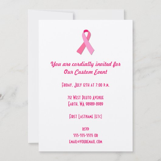 Roze lintje kaart (Voorkant)