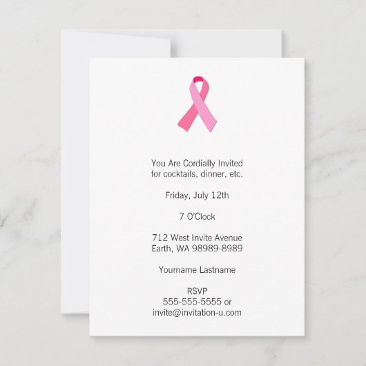 Roze lintje kaart (Voorkant)