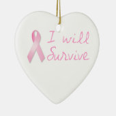 Roze lintje keramisch ornament (Rechts)