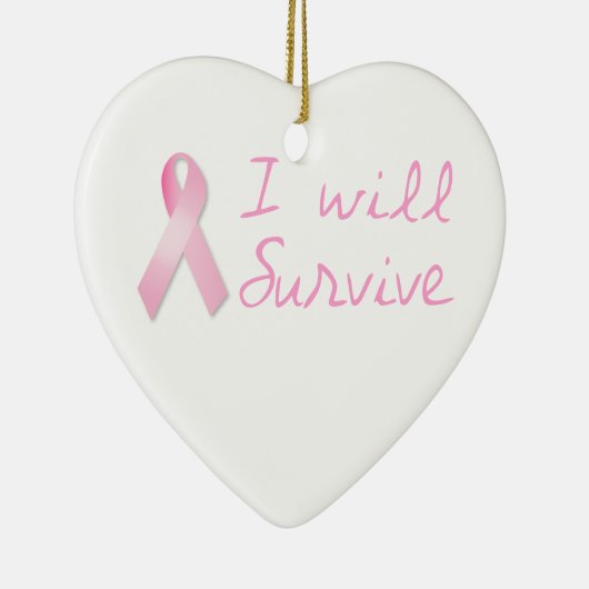 Roze lintje keramisch ornament (Rechts)