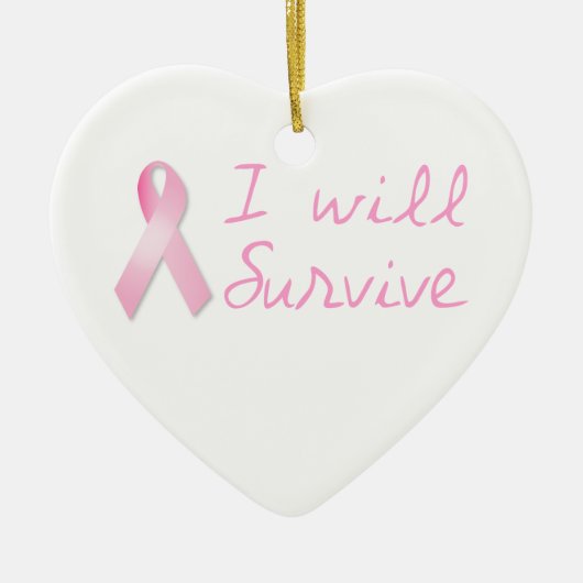 Roze lintje keramisch ornament (Voorkant)