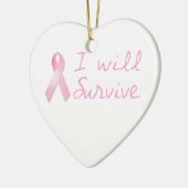 Roze lintje keramisch ornament (Links)