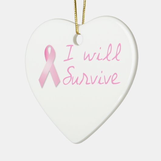 Roze lintje keramisch ornament (Links)