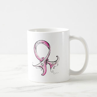 Roze lintje koffiemok