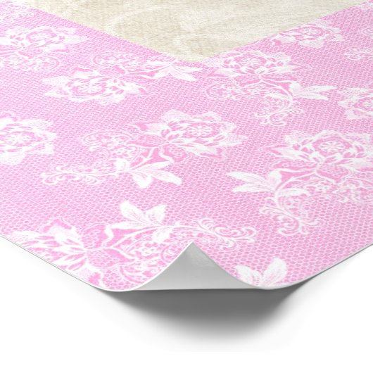 Roze lintje met roze roze roze roze roze mooie afd poster (Hoek)