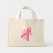 Roze lintje mini tote bag (Voorkant)