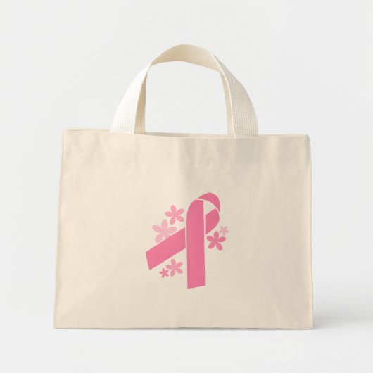 Roze lintje mini tote bag (Voorkant)