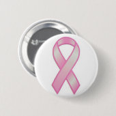 Roze lintje ronde button 5,7 cm (Voorkant /achterkant)