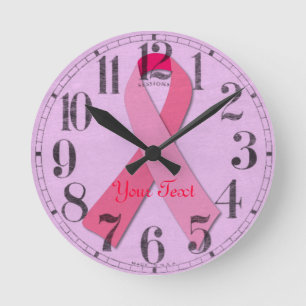 Roze lintje ronde klok