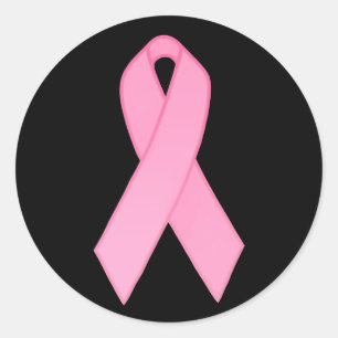 Roze lintje ronde sticker