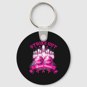 Roze lintje Strike Out Breast Cancer Bewustheid Sleutelhanger