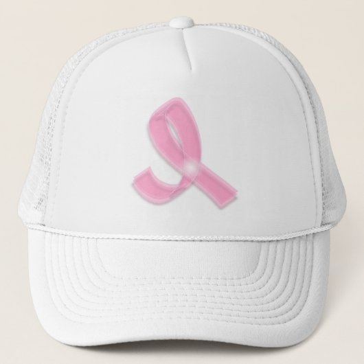 Roze lintje trucker pet (Voorkant)