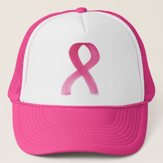 Roze lintje trucker pet (Voorkant)