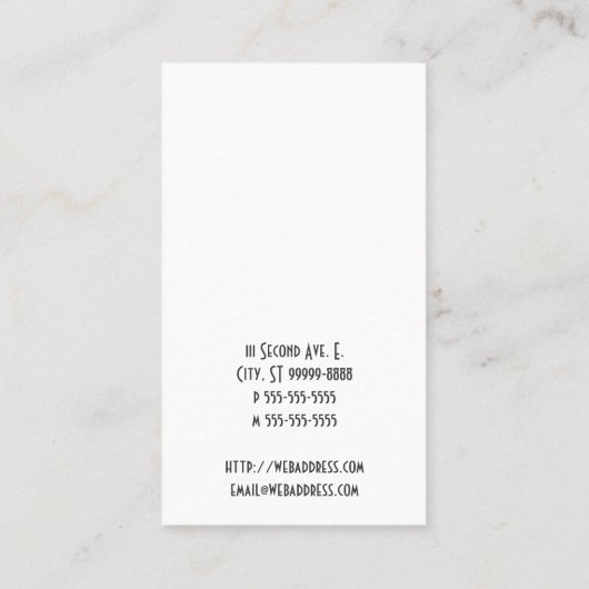 Roze lintje visitekaartje (Achterkant)