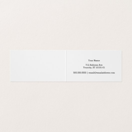 Roze lintje visitekaartje (Binnenkant ongevouwen)