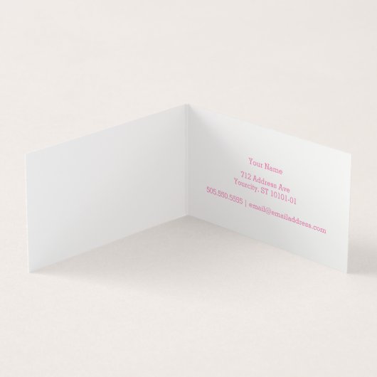 Roze lintje visitekaartje (Binnen)