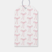 Roze lintje Zij gaat de knoop doorhaken Bruidsfees Cadeaulabel (Achterkant)