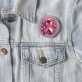 Roze lintjes badges! ronde button 5,7 cm (In situ)