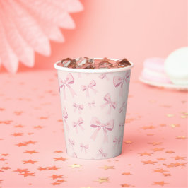 Roze lintjes Cute Coquette Cottage verjaardagsfees Papieren Bekers