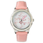 Roze lintjes horloge (Voorkant)