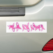 Roze lintjes tegen borstkanker bumpersticker (Op auto)