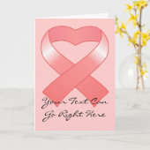 Roze lintkaart kaart (Gele Bloem)