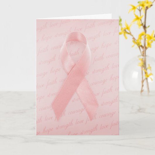 Roze lintkaart kaart (Gele Bloem)