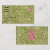 Roze lintkaart U aanpassen Visitekaartje (Voorkant / Achterkant)