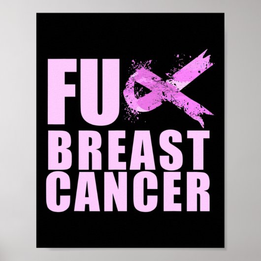 Roze lintkanker voor borstkanker bewustzijn poster (Voorkant)