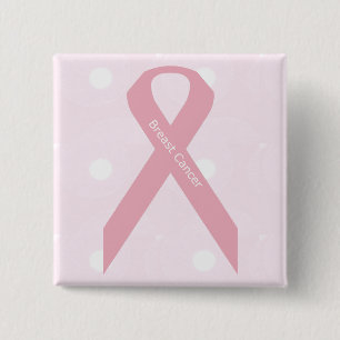Roze lintknoop vierkante button 5,1 cm