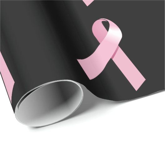 Roze lintondersteuning voor borstkanker cadeaupapier (Rol Hoek)