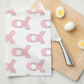 Roze lintpatroon theedoek (Quarter Fold)